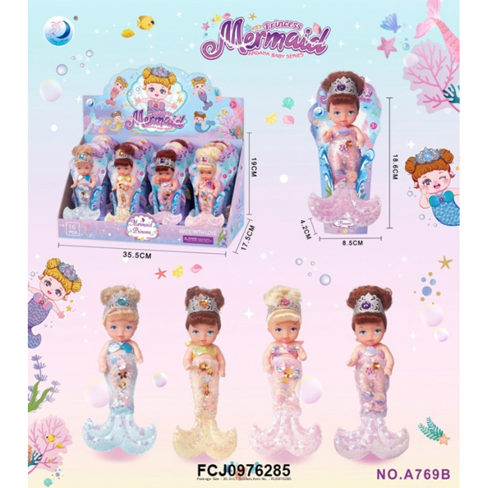 Кукла малышка A769B Русалочка на блист. (шоубокс 16шт) (Вид 2)