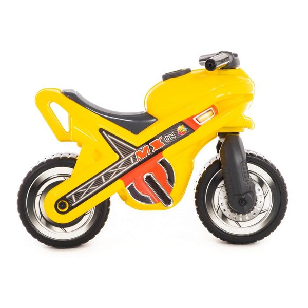 арт 80578, Каталка-мотоцикл МХ (жёлтая) (Вид 1)