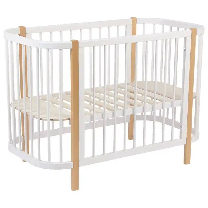 Кроватка детская Polini kids Simple 350, белый-натуральный
