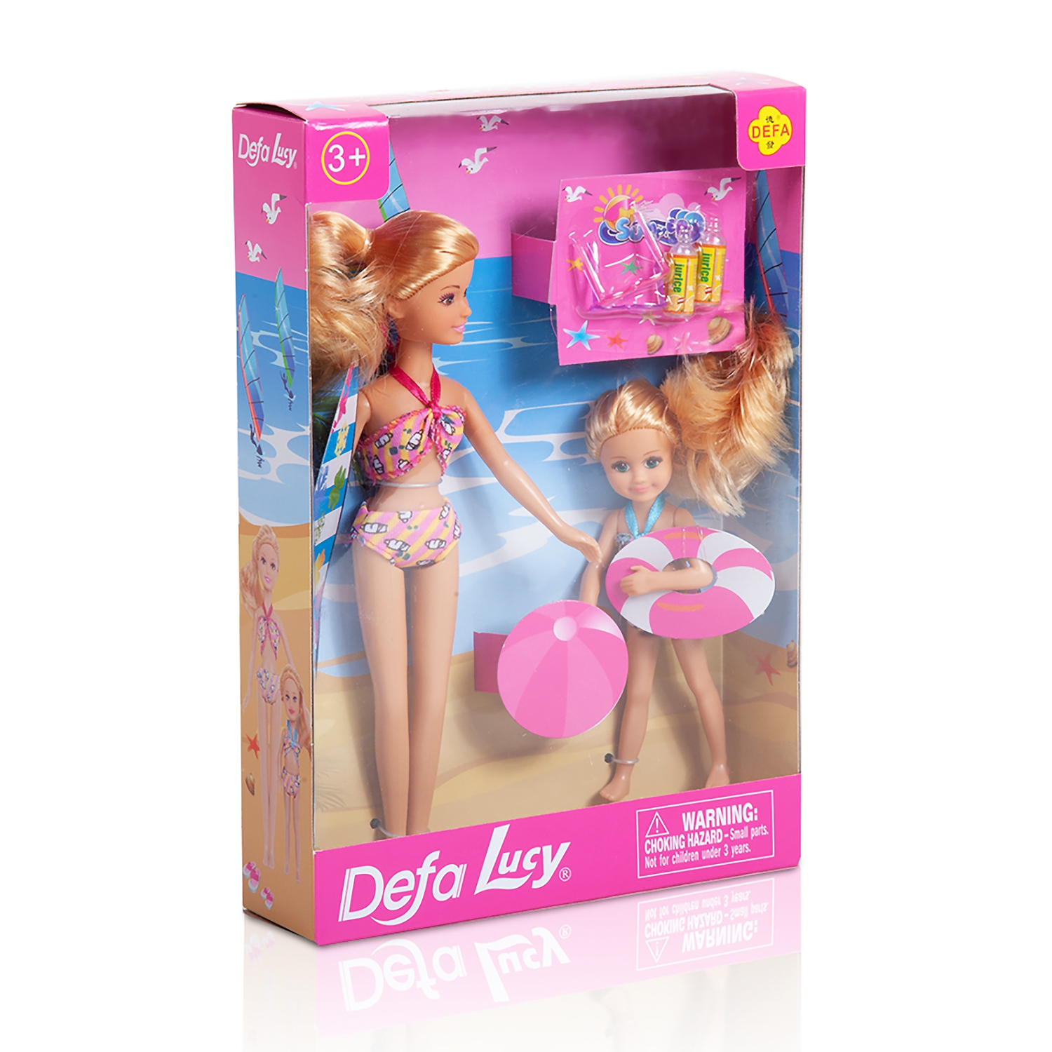 Кукла DEFA Lucy На пляже (22,5 см, 14 см, аксесс.)