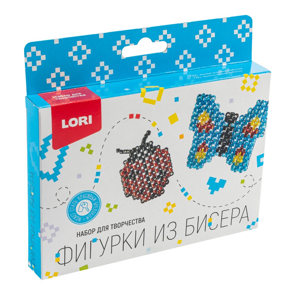 Бис-099 Фигурки из бисера. Брелоки Божья коровка, бабочка