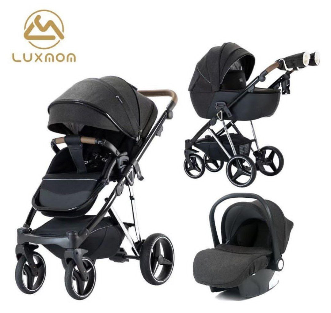 Коляска детская 3в1 Luxmom арт.F1+С черная