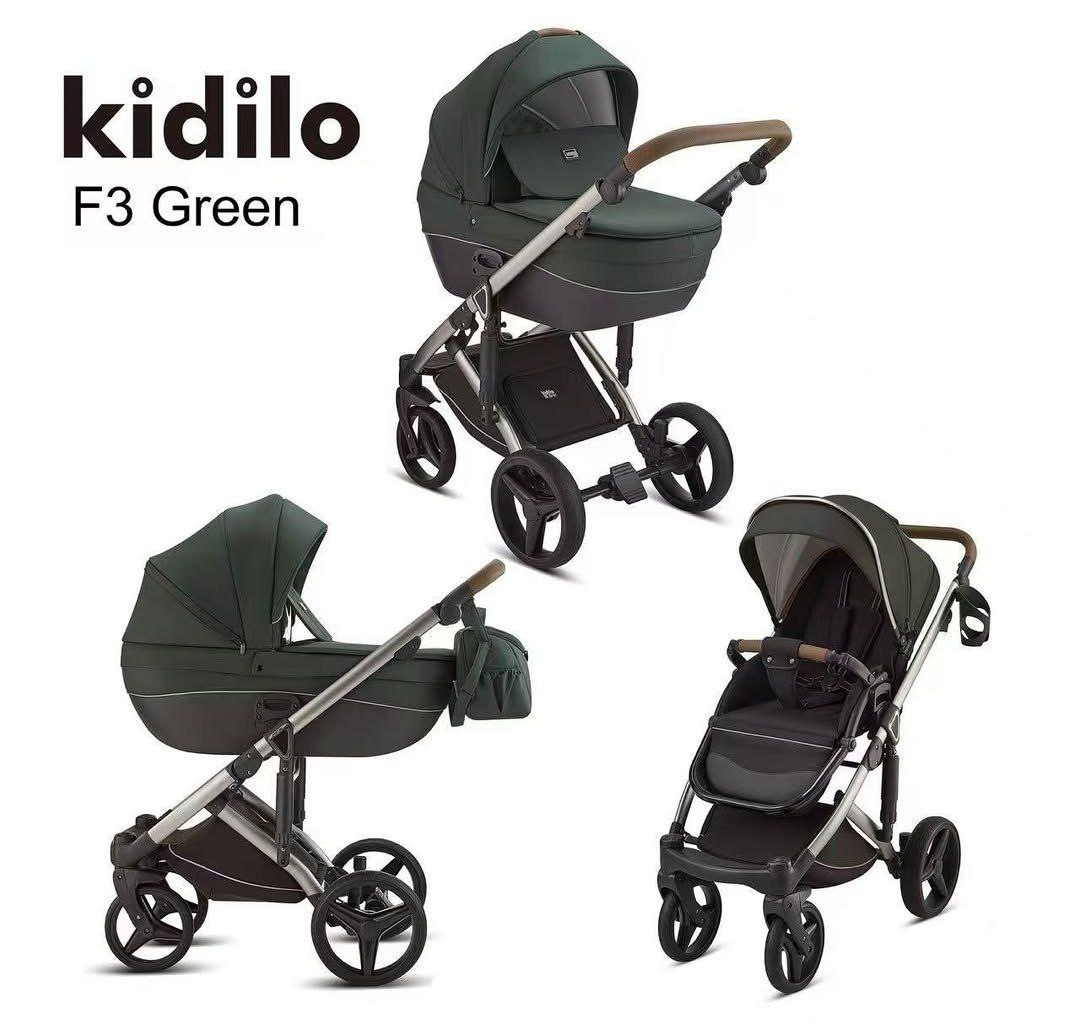 Коляска детская kidilo арт.F3 2в1 зеленая