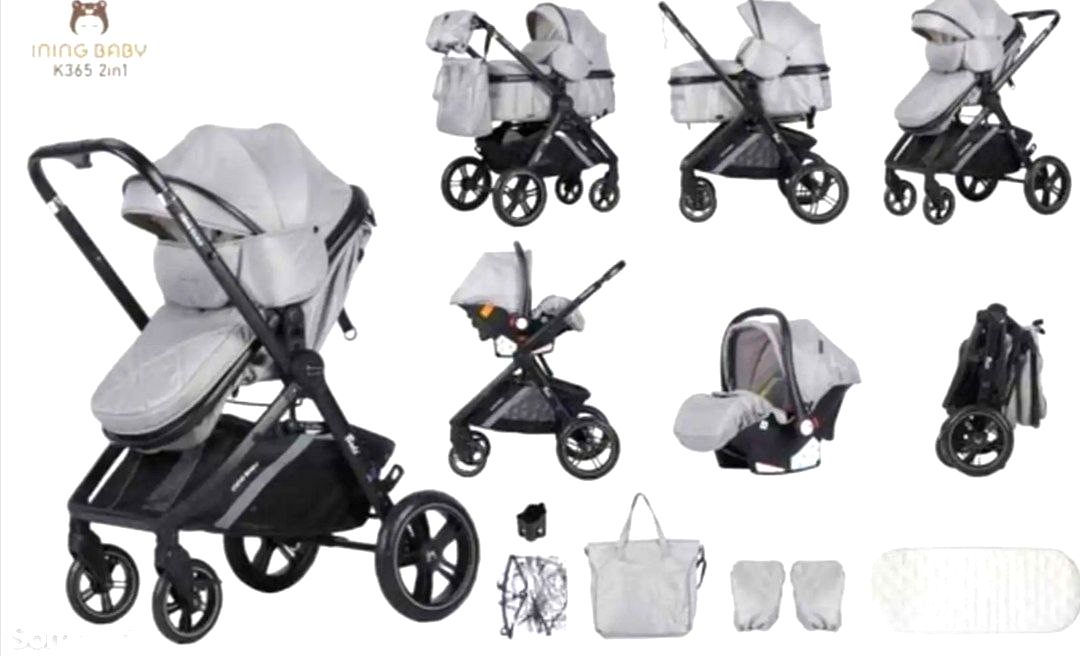 Коляска детская 2в1  Ining baby,серая  арт.K 365 2в1 серая