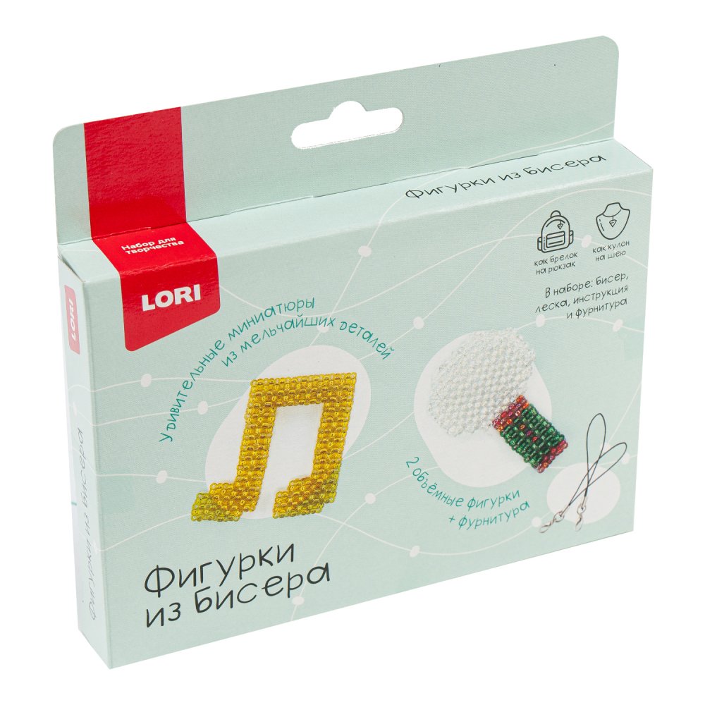 Бис-109 Фигурки из бисера. Брелоки Нота, микрофон