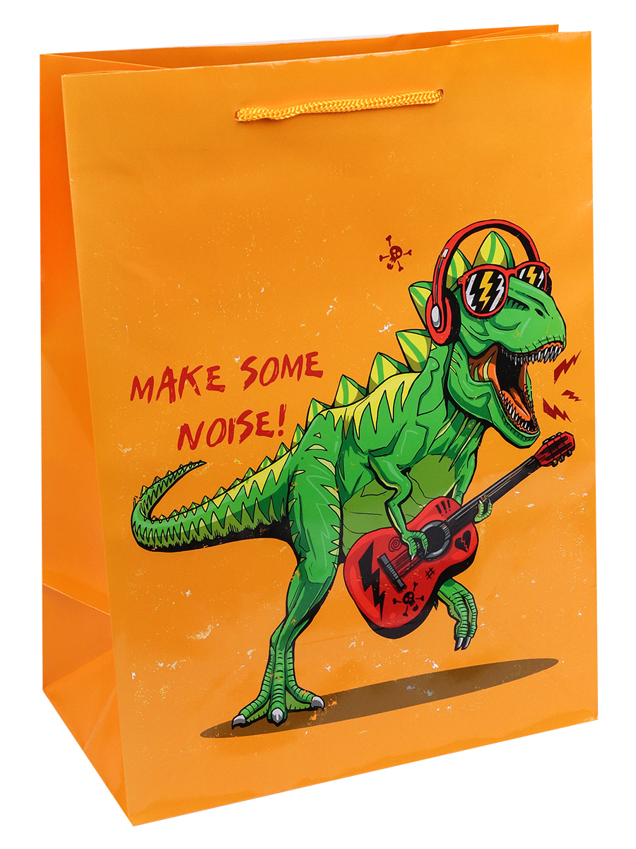 Пакет подарочный с глянцевой ламинацией 40x47x14 см  (XXL) Музыкальный динозавр, 157 г ППК-7488