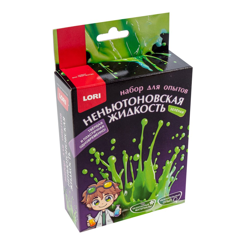 Оп-125 Химические опыты. Неньютоновская жидкость Зелёная