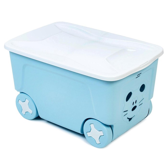 Детский ящик для игрушек COOL на колесах 50 литров   , цвет голубой 4980315