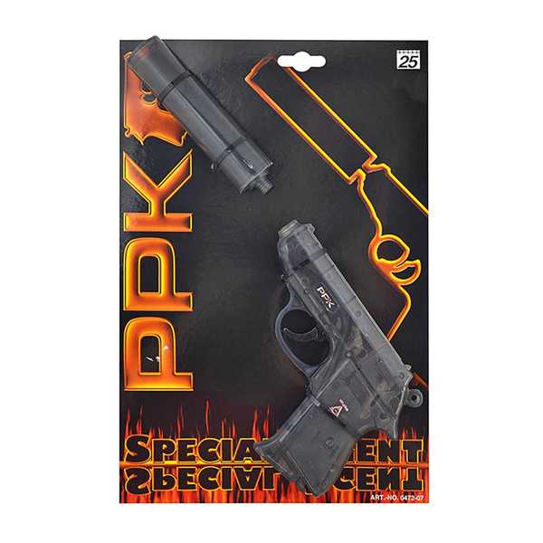 Пистолет Специальный АГЕНТ PPK 25-зарядные Gun с глушителем