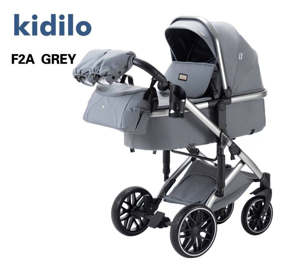 Детская коляска,цвет серый  арт.F2A Kidilo