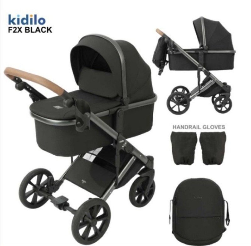 Детская коляска,цвет  черный арт.F2X Kidilo