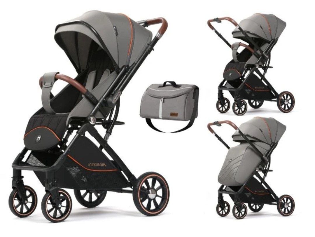 Детская коляска,цвет серый  арт.A8 PRO INING BABY