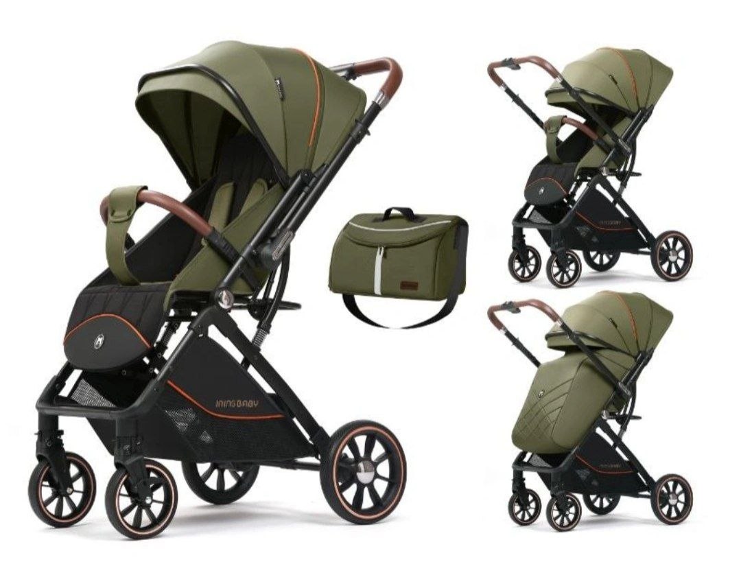 Детская коляска,цвет зеленый  арт.A8 PRO INING BABY
