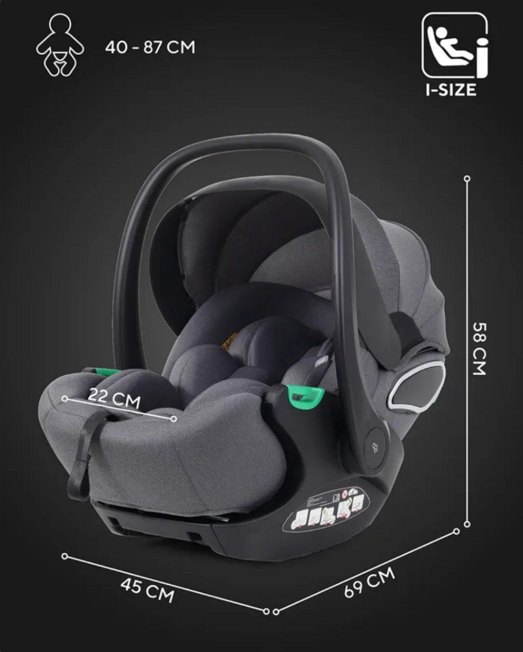 Автокресло RANT KBH602 EVOMAX Grey (40-87см) (Вид 5)