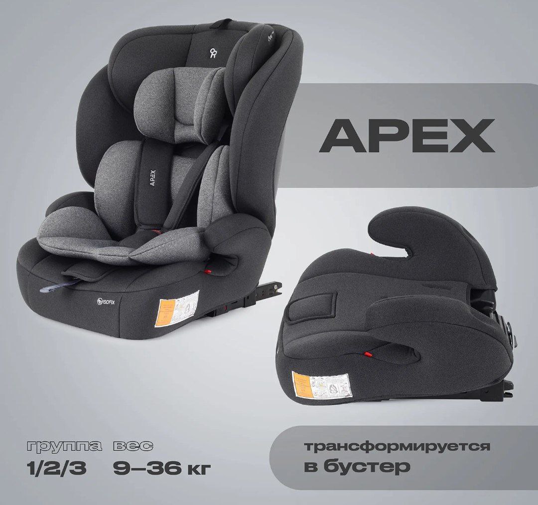 Автокресло RANT basic ZY27F Apex isofix (Grey) группа 1-2-3 (9-36 кг)