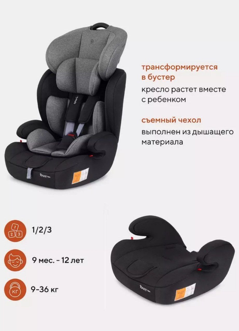 Автокресло RANT basic ZY27F Apex isofix (Grey) группа 1-2-3 (9-36 кг) (Вид 3)