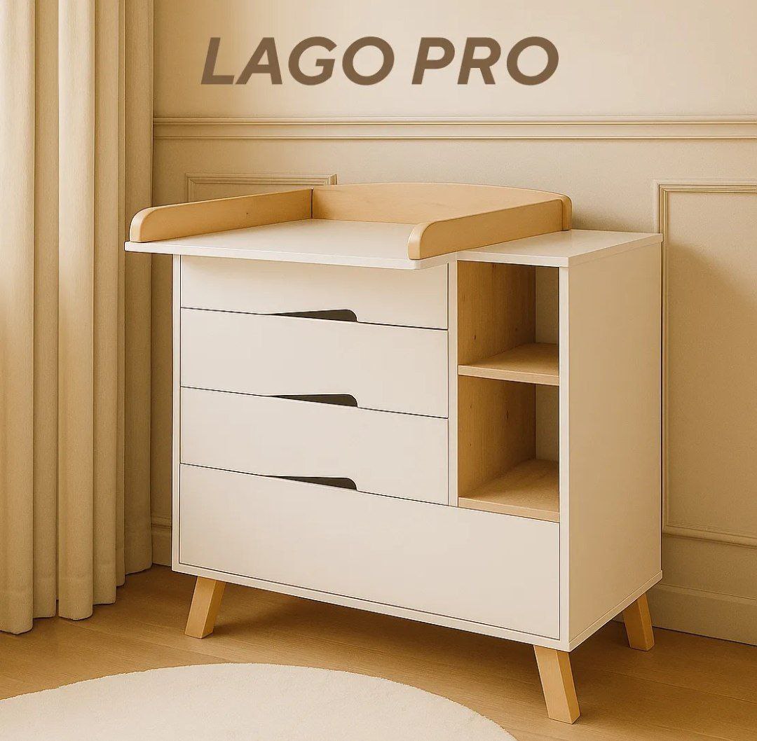 Комод RANT LAGO PRO с органайзером 80 см. 4 ящика (арт.124) Crystal Beige