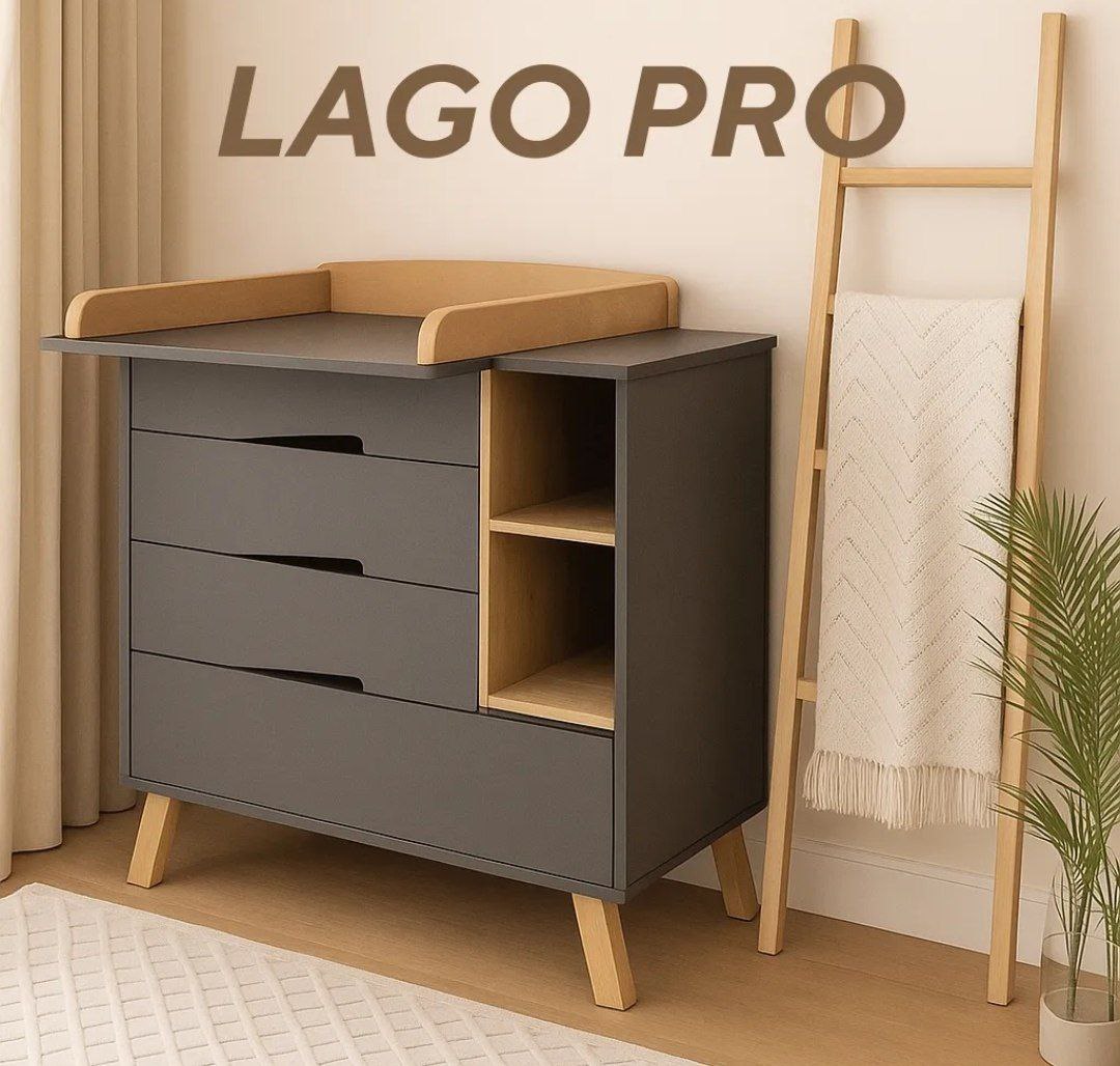 Комод RANT LAGO PRO с органайзером 80 см. 4 ящика (арт.124) Moon Grey