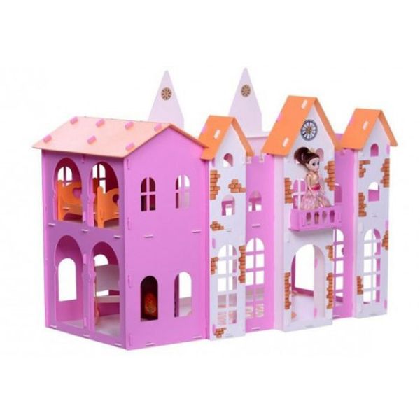 Домик для кукол Замок Джульетта бело-розовый с мебелью (Вид 1)