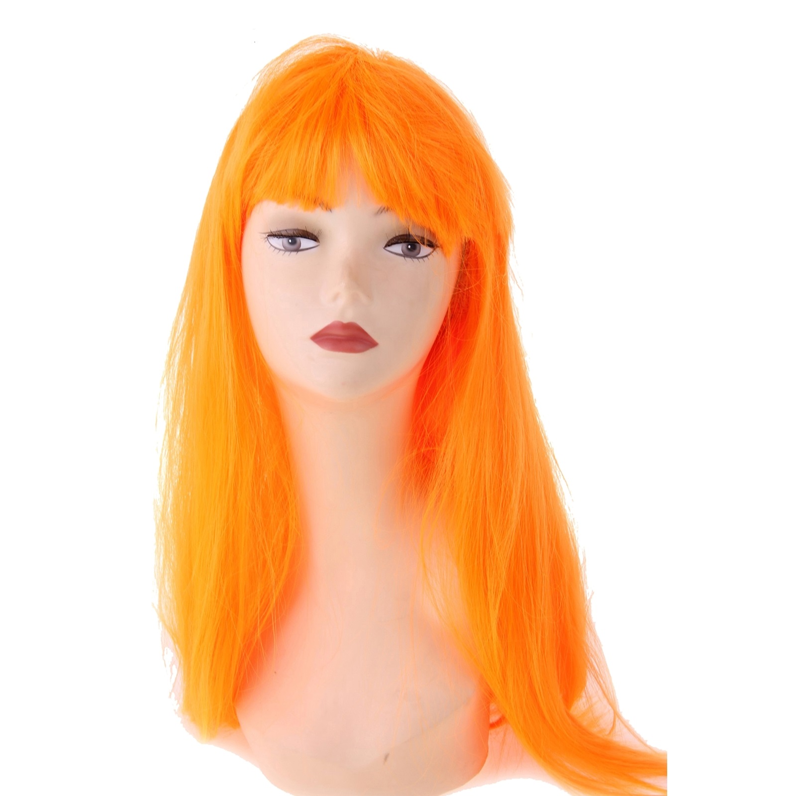 Карнавальный парик длинные прямые волосы оранжевые 120 гр 730870