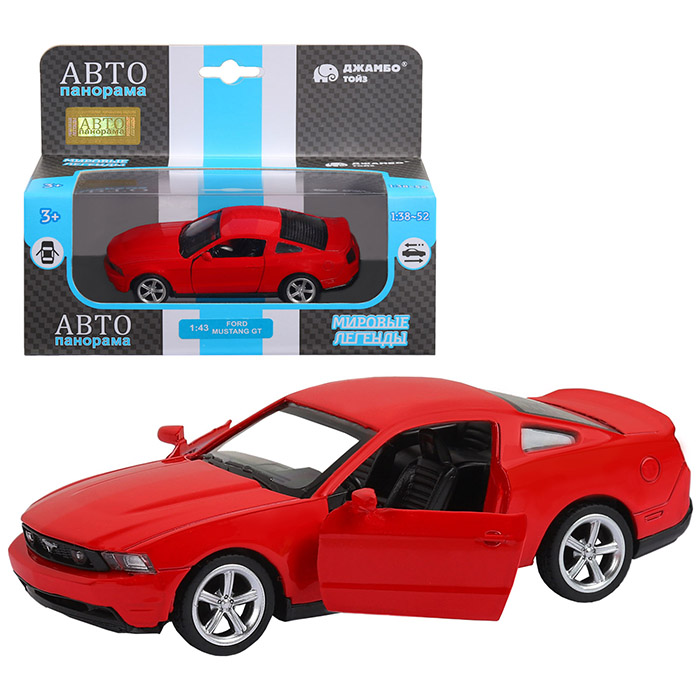 Модель 1:43 Ford Mustang GT, красный 1251254JB Автопанорама (Вид 2)