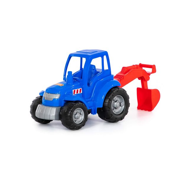 арт 84736, Трактор Чемпион (синий) с лопатой (в сеточке) (Фото 1)