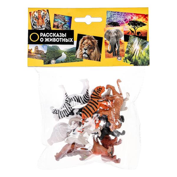 Игрушки пластизоль набор животных 6 диких и 6 домашних в пак. ИГРАЕМ ВМЕСТЕ P9606-12A (144)