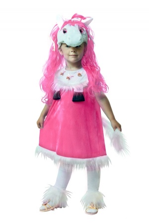 Карнавальный костюм детский Пони-девочка (розовый, р-р 30, 4-6 лет; комплект: головной убор, плать (Вид 1)