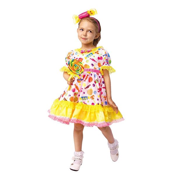 Карнавальный костюм детский Конфетка (р-р 28; комплект: ободок, платье)