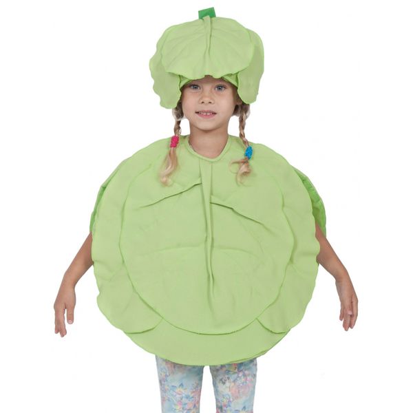 Карнавальный костюм детский Капуста (р-р 30, 4-10 лет; комплект: головной убор, накидка)