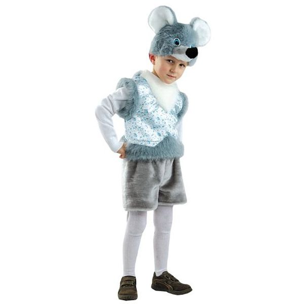 Карнавальный костюм детский Мышонок (р-р 26; комплект: головной убор, комбинезон) (Вид 2)