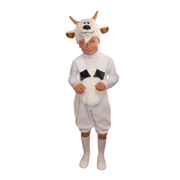 Карнавальный костюм детский Козлик (белый, р-р 28, 3-5 лет; комплект: головной убор, комбинезон)