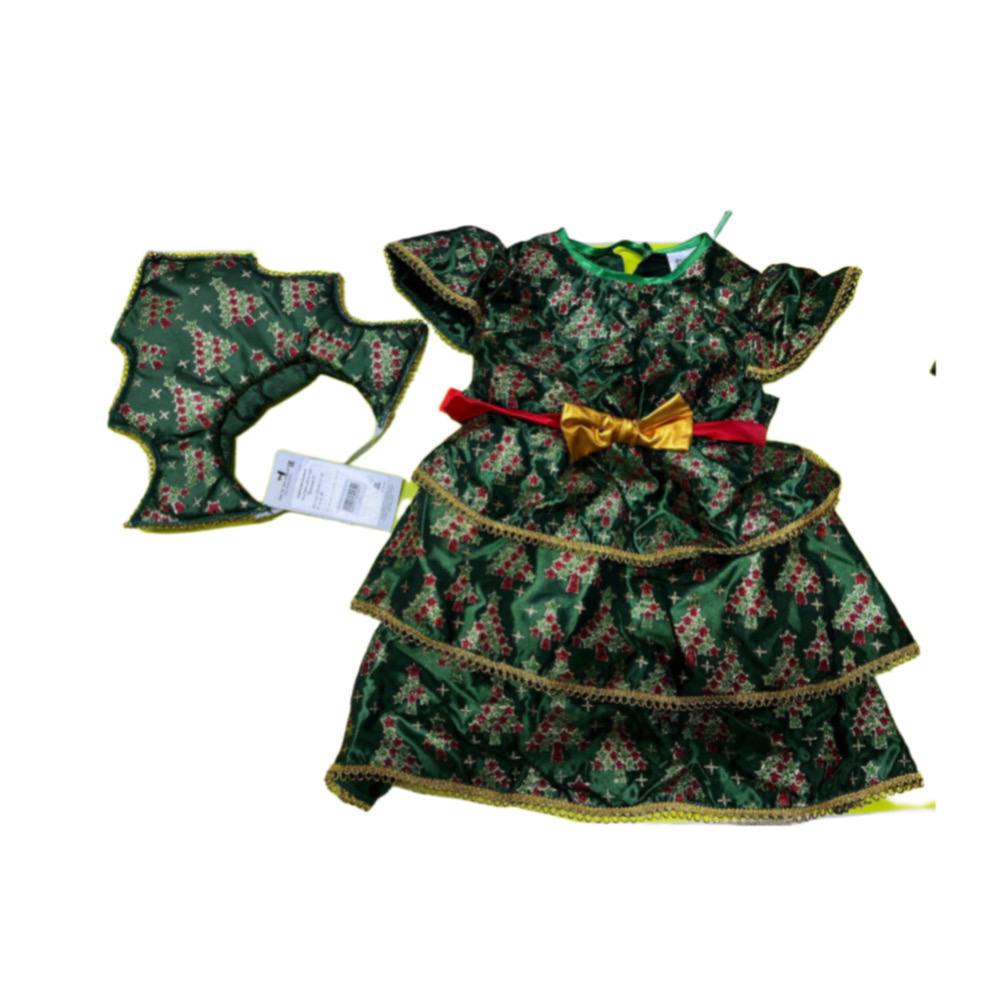 Карнавальный костюм детский Ёлочка-3 (р-р 28; комплект: головной убор, платье), шт