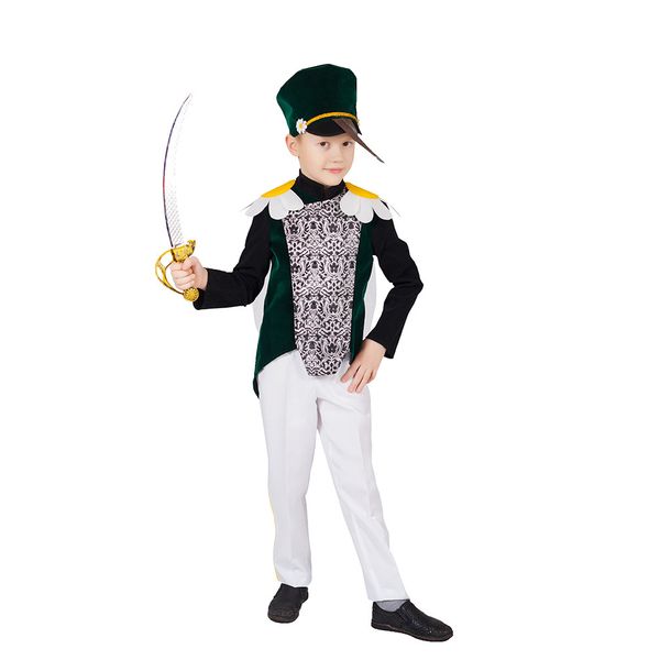 Карнавальный костюм детский Комар (р-р 32; комплект: головной убор, пиджак, брюки, сабля)