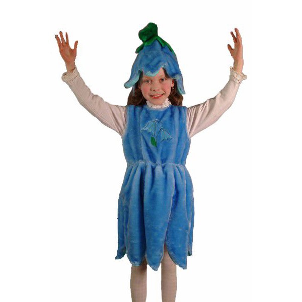 Карнавальный костюм детский Колокольчик (р-р 30; комплект: головной убор, платье, текстильная имит