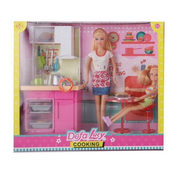 Игровой набор с куклами DEFA Lucy Обед на кухне (2 шт., 29 и 23 см, аксесс.) (Вид 2)