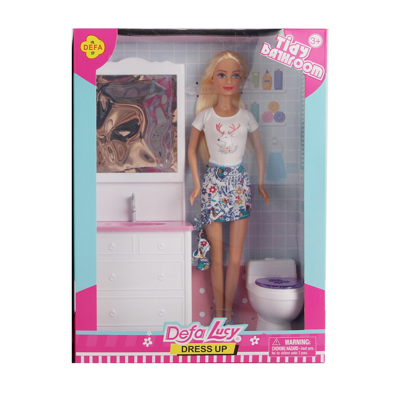 Игровой набор с куклой DEFA Lucy Туалетная комната (29 см, аксесс., в ассорт.)
