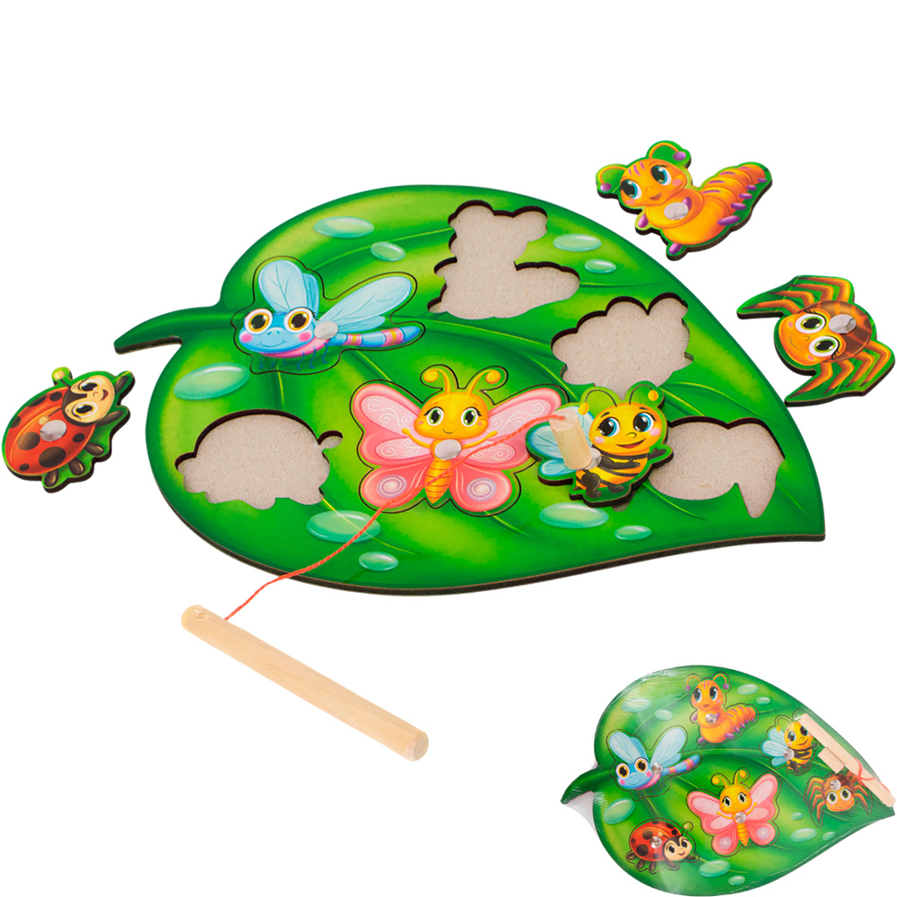 Деревянная Рыбалка магнитная Листик ОА-00000544 /Арбо/