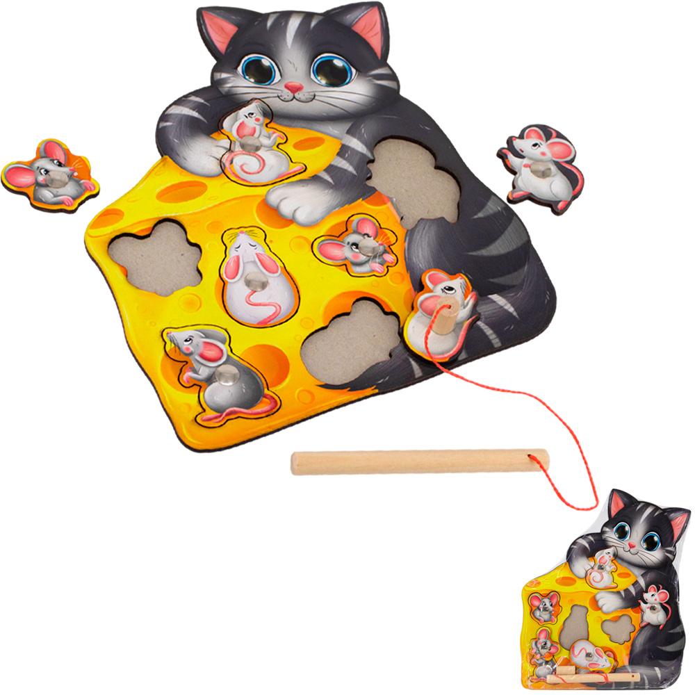 Деревянная Магнитная Рыбалка Котик ОА-00000543 /Арбо/