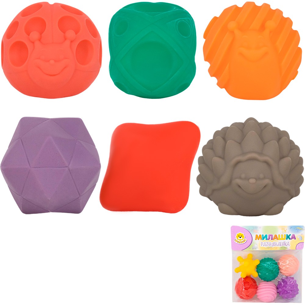 Набор тактильных резиновых игрушек Levatoys MK99-6A в пак. (Вид 2)