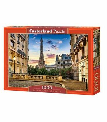 Пазл 1000 Прогулка по Парижу на закате С-104925 Castor Land