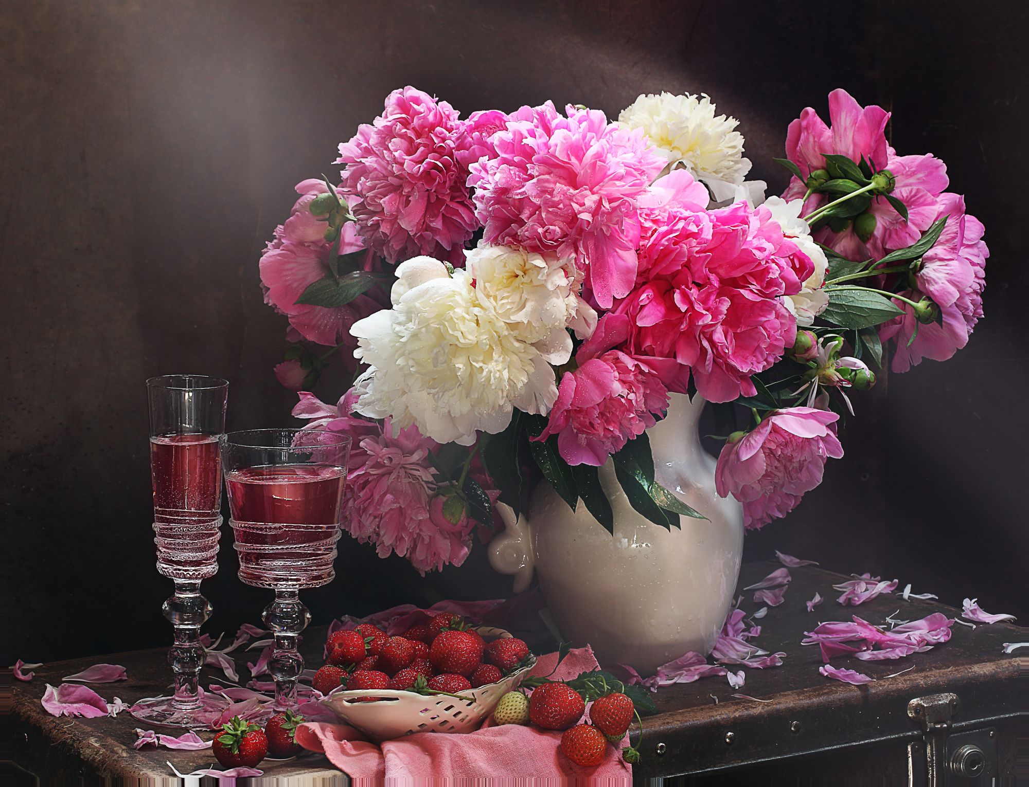 Набор ДТ Алмазная мозаика Розовые цветы на столе 30*40см ACA027 (Фото 1)
