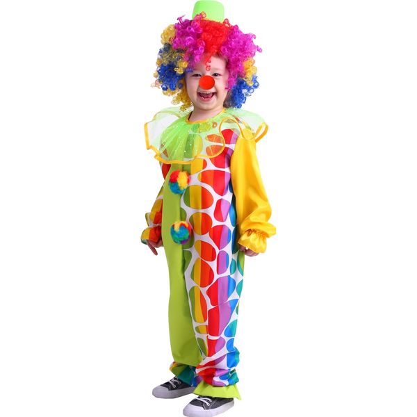 2014 к-19 Карнавальный костюм Клоун(парик, комбинезон, нос, целиндр)  размер 110-56