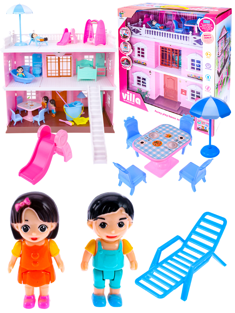 Дом для кукол (38х34см) Моя мечта 3 (30 предметов,свет,звук,в коробке) (Арт. 1850852)