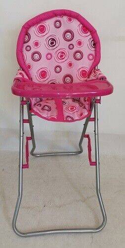 Кукольный стульчик для кормления(40,5х30,5х66 см)Розовые кружочки(метал.,в кор.) (Арт.9330)