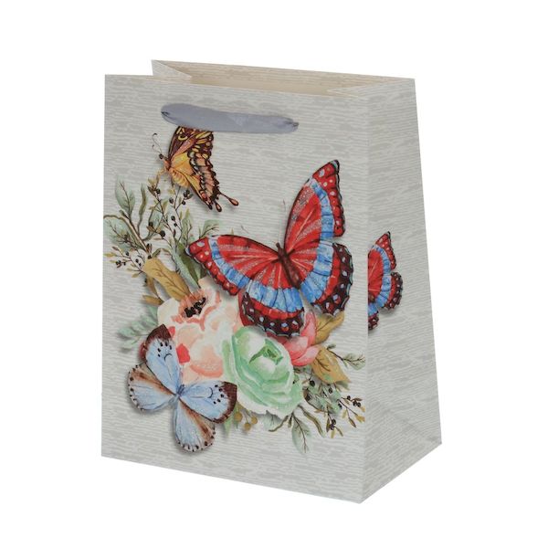 Dream cards Пакет подарочный с мат. лам. и глиттером 42х31х12 см (XL)Нежные бабочки, 210 гПП-4203 (Вид 1)
