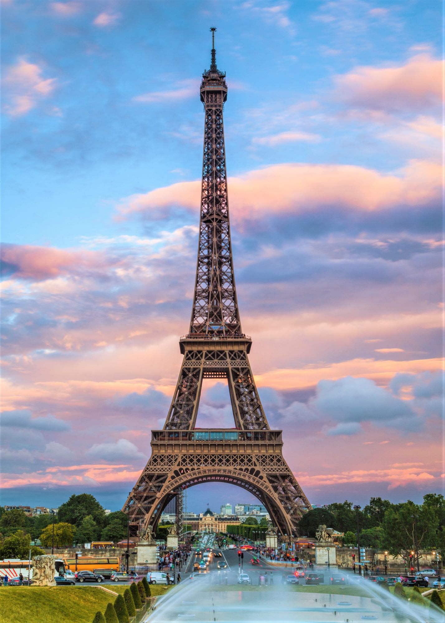 Холст с красками по номерам 22х30 см. Красивый вечерний Париж (Арт. HS282) (Вид 1)