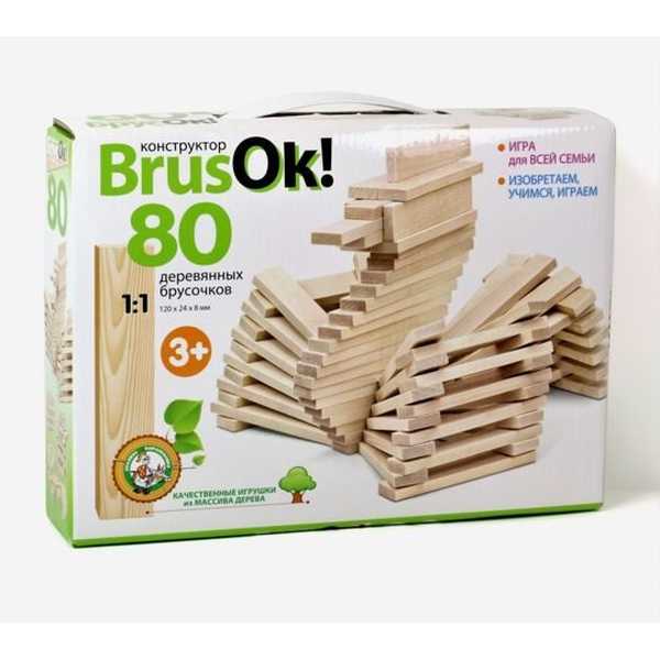 Конструктор деревянный BrusOк! 80 эл арт.02946