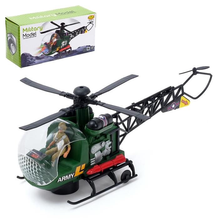Вертолет Спасатель, работает от батареек, световые и звуковые эффекты, МИКС   3947628