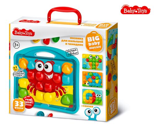 Мозаика для малышей в чемодане Краб d45/33 эл Baby Toys (Вид 1)